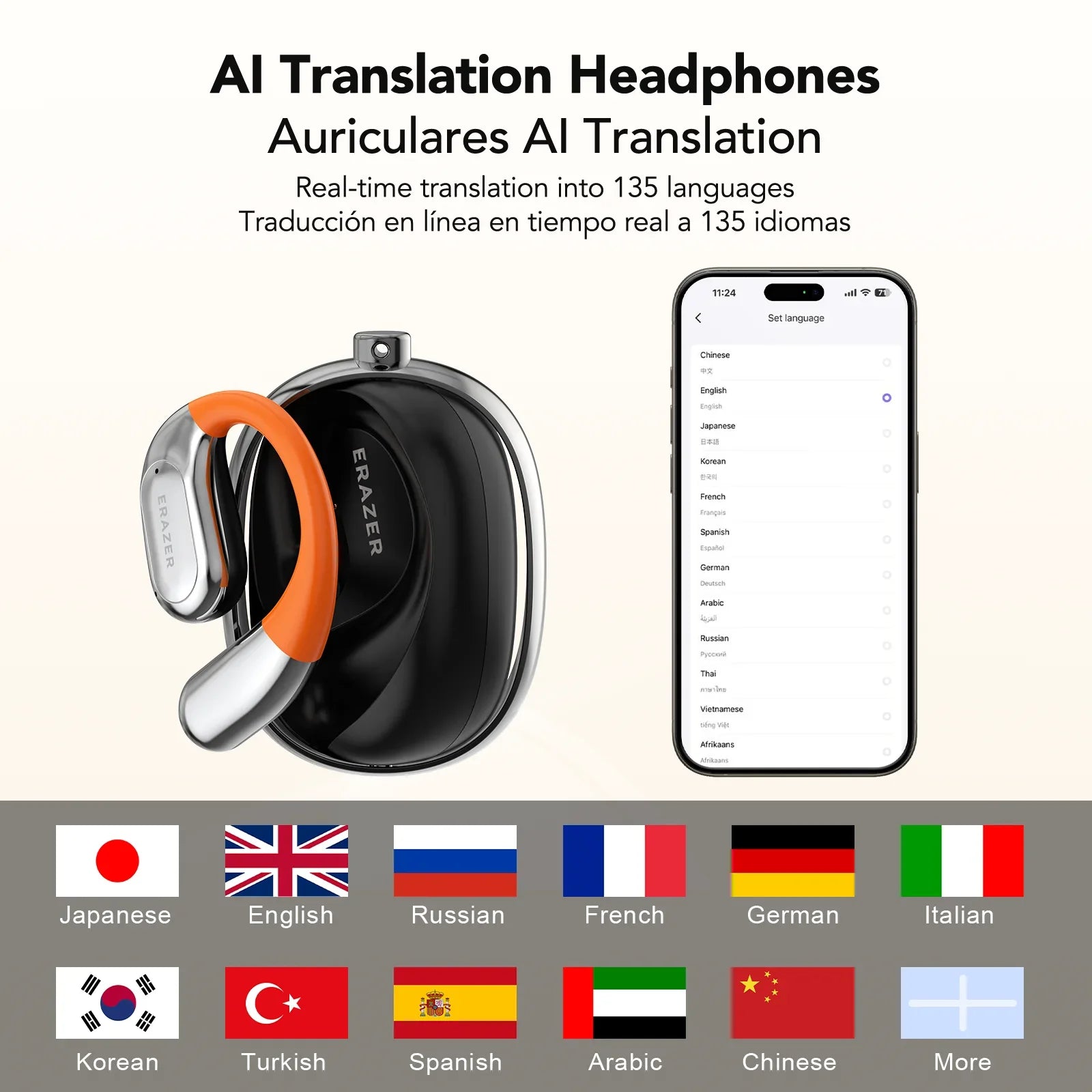 [AI Translator Earphone]  XF31 Bluetooth Translation Earbuds Sleep ASMR Headset DIY APP AI Wireless Headphones Open Back
